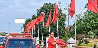 Ribuan Bendera Partai Merahkan Jalan di Boyolali