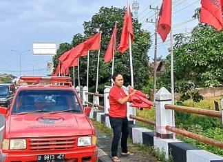 Ribuan Bendera Partai Merahkan Jalan di Boyolali