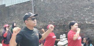 Jekri Supriyanto Gelar Senam Bersama Ibu-Ibu Karanganom