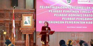 Sri Mulyani Resmi Lantik 60 Pejabat di Lingkungan Pemkab