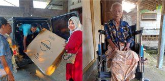 Triana Handayani Serahkan Bantuan Kursi Roda pada Warga Desa Sugihmanik