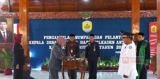 Sri Sumarni Lantik Tiga Kepala Desa Pengganti Antar Waktu