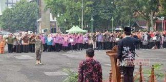 Suasana Syawalan, Bupati Husein Pimpin Apel Akbar Bersama ASN Banyumas