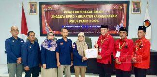DPC Karanganyar Resmi Daftarkan 45 Bacaleg ke KPU