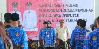 Sri Mulyani Buka Simulasi Pemungutan Suara Pilkades Serentak