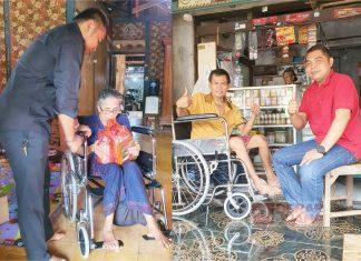 Andy Andong Membagikan Bantuan Kursi Roda kepada Lansia