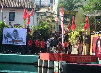 Bung Dance Ikuti Upacara Harlah Pancasila di Atas Kolam Wisata Kalitaman