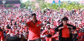 Evita Nursanty dan Sudi Rustanto Gelar Senam Kebangsaan di Juwana