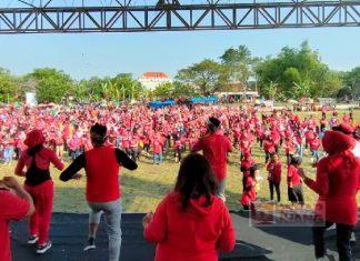 Gelar Senam Kebangsaan, Evita Nursanty Gandeng Bacaleg Dapil 5 Grobogan