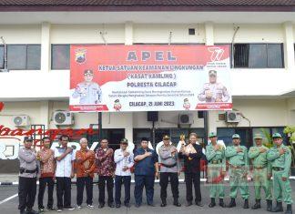 Ikuti Apel Kasatkamling Bersama Polresta Cilacap, Purwanto: Saling Bersinergi Ciptakan Lingkungan Aman