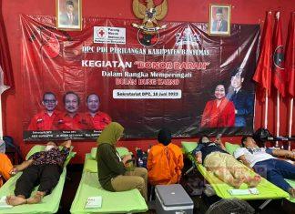 Peringati Bulan Bung Karno, PDI Perjuangan Banyumas Gelar Bakti Sosial Donor Darah