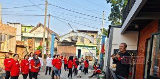 Pudjo Ikuti Senam Sicita dan Gotong Royong Pembangunan Beton di Karangduwet