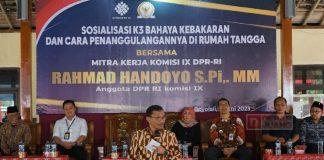 Rahmad Handoyo Gelar Sosialisasi K3 dari Bahaya Kebakaran