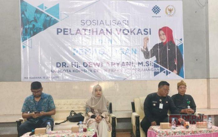 Gandeng Kemnaker RI, Dewi Aryani Gelar Sosialisasi Pelatihan Vokasi.