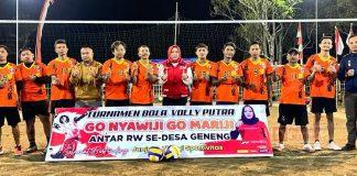 Mariji Buka Turnamen Voli Antar RW di Desa Geneng