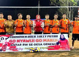 Mariji Buka Turnamen Voli Antar RW di Desa Geneng