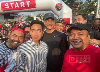 Ganjar Ikuti Jalan Sehat Bareng Ribuan Kader di Surakarta