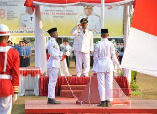 HUT 78 RI, Riswadi Jadi Inspektur Upacara Aubade Penurunan Bendera Merah Putih