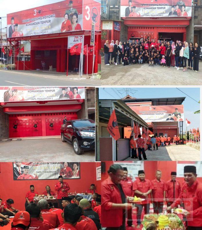 Jemput Menang Spektakuler, PDI Perjuangan Pekalongan Resmikan 5 Posko Gotong Royong