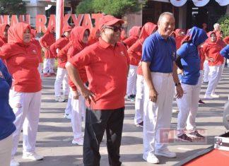 Ikuti Senam Tera, Bagas Komitmen Kawal Wilayah Ampuannya