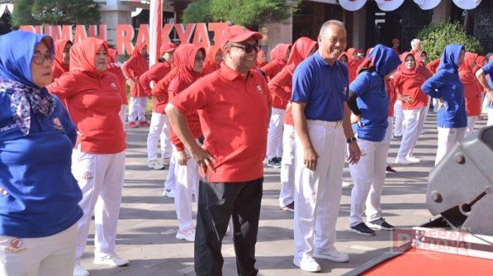 Ikuti Senam Tera, Bagas Komitmen Kawal Wilayah Ampuannya