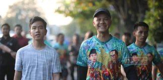 Ganjar dan Gibran Ikuti Giat Lari Pagi di Surakarta