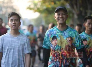 Ganjar dan Gibran Ikuti Giat Lari Pagi di Surakarta