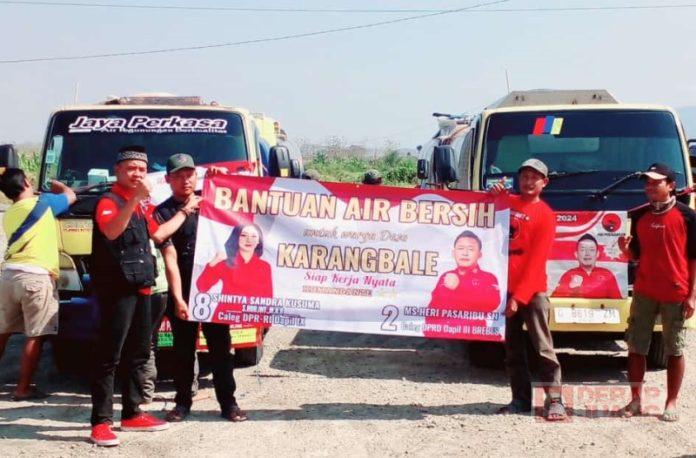 Sry Heri Pasaribu dan Mba Shintya Salurkan Bantuan Air Bersih ke Warga Larangan Brebes