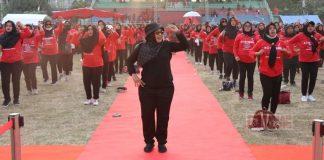 Ribuan Emak-emak Padati Gelaran Senam Sicita PDI Perjuangan Blora