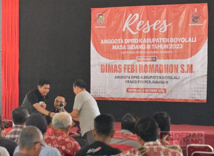 Anggota Fraksi, PDI Perjuangan, DPRD Kabupaten Boyolali, Dimas Febi Romadhon, aspirasi, konstituen, Reses, masa sidang III, DPRD Kabupaten Boyolali,