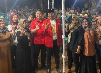 M. Saiful Abidin dan Sandi Yanuar Perkokoh Barisan Pasukan di Desa Pekalongan