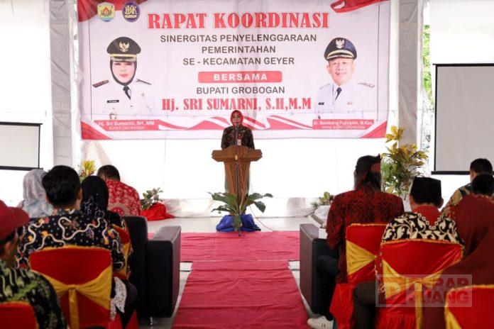 Rakor pemerintahan se-kecamatan Geyer Sri Sumarni Gelar Rakor Pemerintahan Se-kecamatan Geyer