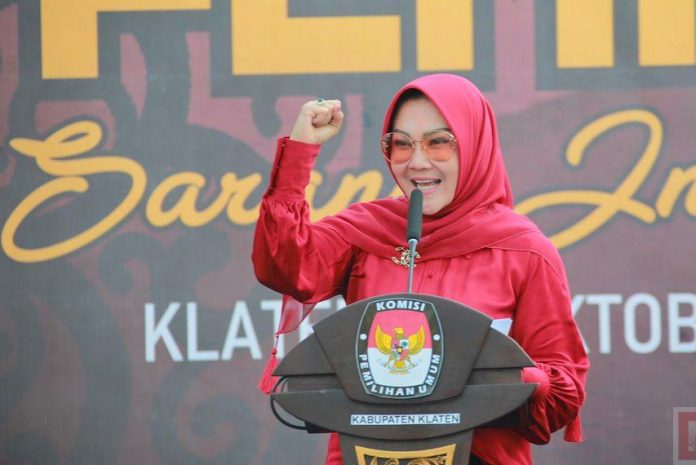 Sri Mulyani Hadiri Kirab Pemilu Kabupaten Klaten. 2