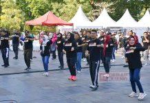 Bupati Grobogan Ajak Masyarakat Senam Sekaligus Sosialisasikan Pemilu 2024 Damai.