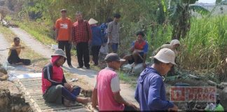 Rangkul ‘Kaum Marhaen’, Suloso Turut Gotong Royong Perbaiki Jembatan