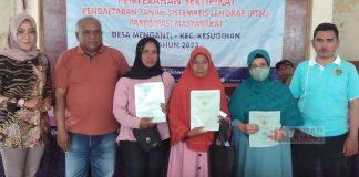 Bagikan Sertifikat Program PTSL, Anggit Harap Warga Terbebas Mafia Tanah