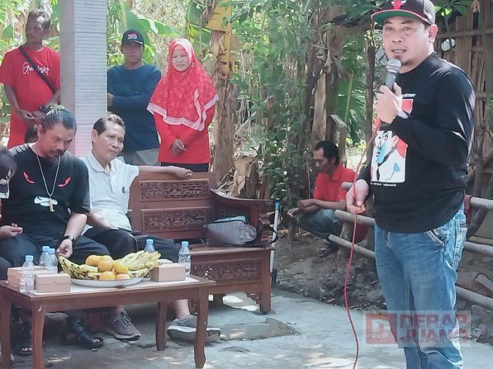 Dahono Bersama Emak-Emak Triyagan Gelar Senam Sicita Dahono memberikan sambutan dalam acara senam sicita