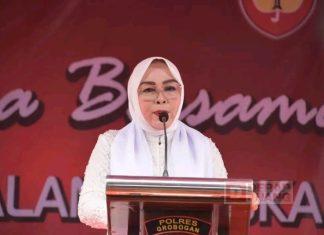Sri Sumarni Serukan Pemilu Damai Pada Polres Grobogan Bersholawat