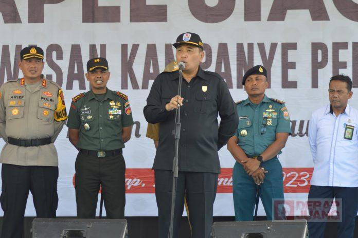 Apel Siaga Pemilu Damai, Taufik Apresiasi Bawaslu Cilacap Apel Siaga Pemilu Damai, Taufik Apresiasi Bawaslu Cilacap
