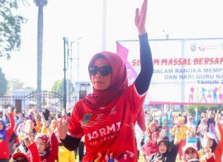 Wabup Rista Hadiri Senam Massal Bersama KORMI Kebumen