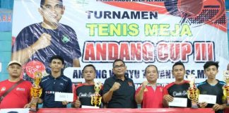 Turnamen Tenis Meja Andang Cup 3 2023, Diikuti Peserta Berbagai Daerah