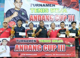 Turnamen Tenis Meja Andang Cup 3 2023, Diikuti Peserta Berbagai Daerah Turnamen Tenis Meja Andang Cup 3 2023, Diikuti Peserta Berbagai Daerah