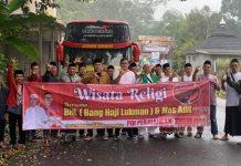 Mas Adit Berangkatkan Warga Dusun Keseneng Berwisata Religi Medy Aditiya mengawal pemberangkatan ziaroh warga Dusun Keseneng