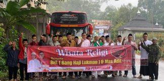 Mas Adit Berangkatkan Warga Dusun Keseneng Berwisata Religi Medy Aditiya mengawal pemberangkatan ziaroh warga Dusun Keseneng