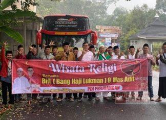 Medy Aditiya mengawal pemberangkatan ziaroh warga Dusun Keseneng