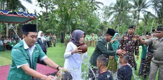 Ristawati menghadiri Diklatsar Banser Satkoryon di Desa Kabuaran