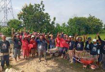 Sutarno bantu pembangunan talud jalan