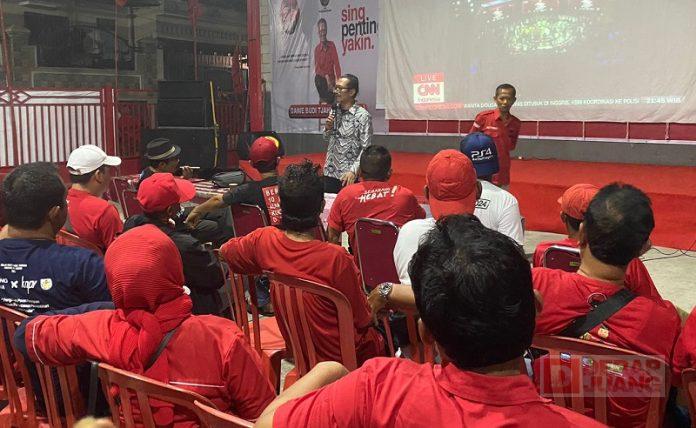 Foto: Ratusan peserta Nobar Debat Capres ke-3 padati posko merdeka Dapil Kota Semarang 3