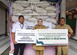 Sri Sumarni Serahkan Bantuan Serta Mendorong Program Asuransi Usaha Tani Untuk Petani