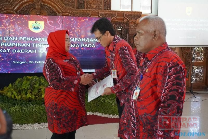 Bupati Yuni Lantik Kepala Dinas Pekerjaan Umum Kabupaten Sragen